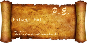 Palágyi Emil névjegykártya